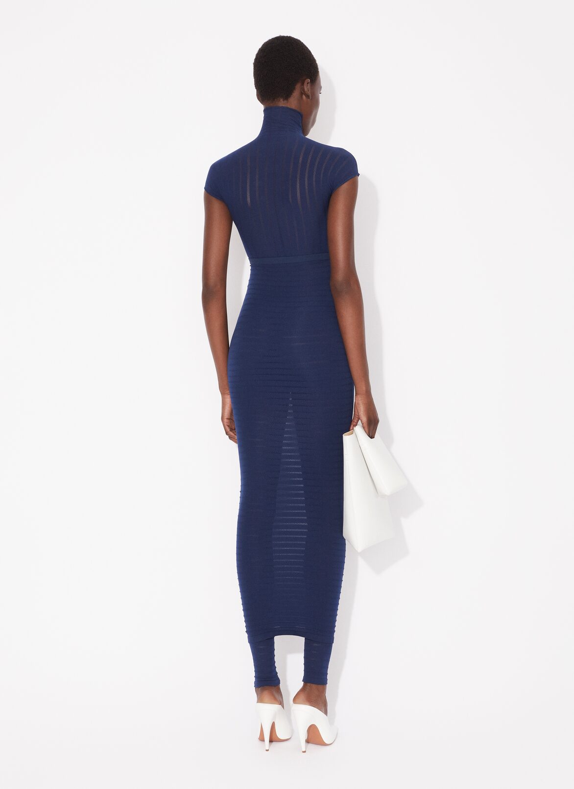 SHEER STRIPES LEGGING ALAÏA BLUE SHEER STRIPES LEGGING